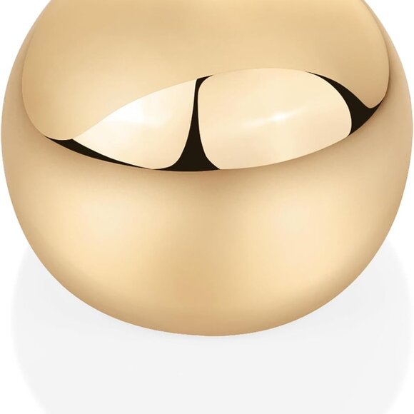 Yellow Gold Plated Chunky Domed Statement Ring for Women, 23.5mm Wide, Size 9 - Picture 3 of 6